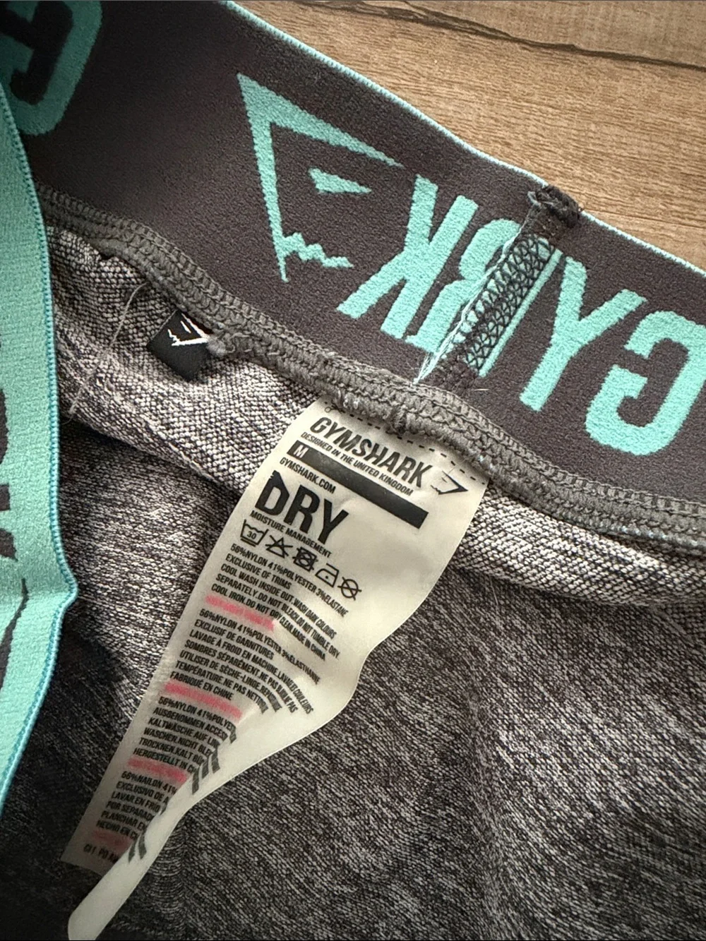 Gymshark Grey and Turquoise Set - Sports Bra Bike Shorts Leggings